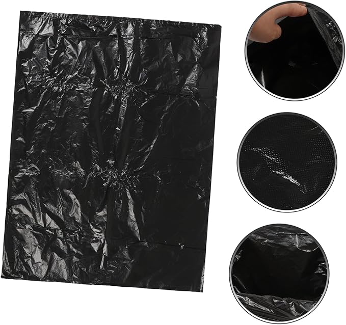 25pcs Thickened Hdpe Garbage Bags Black Trash Bags for Home Bathroom Kitchen Bedroom Strong Leak-resistant Liners for Office and Hotel Use