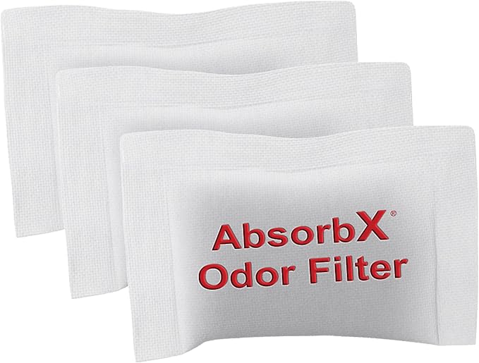 iTouchless AbsorbX 3-Pack Trash Can Odor Filter All-Natural Activated Charcoal Deodorizer for 8 Gallon and Larger iTouchless Trash Cans with Filter Compartment