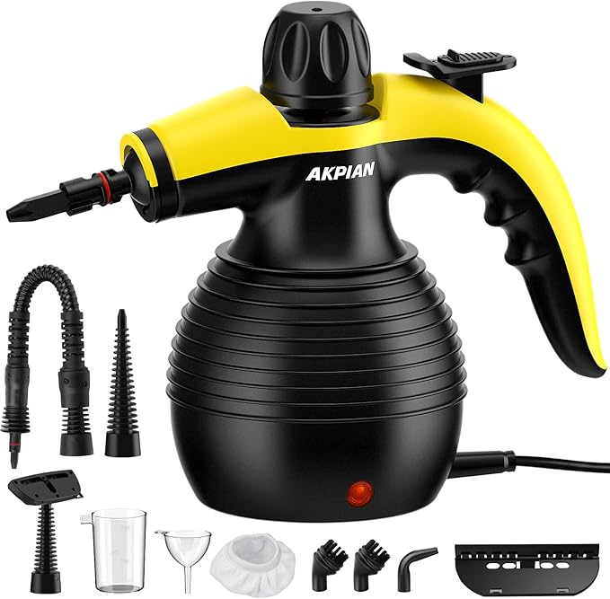 Handheld Steam Cleaner Steamer for Cleaning Multipurpose Portable Steam Cleaners for Home Use with Safety Lock and 10 Accessory Kit to Remove Grime Grease and More Save Time and Effort