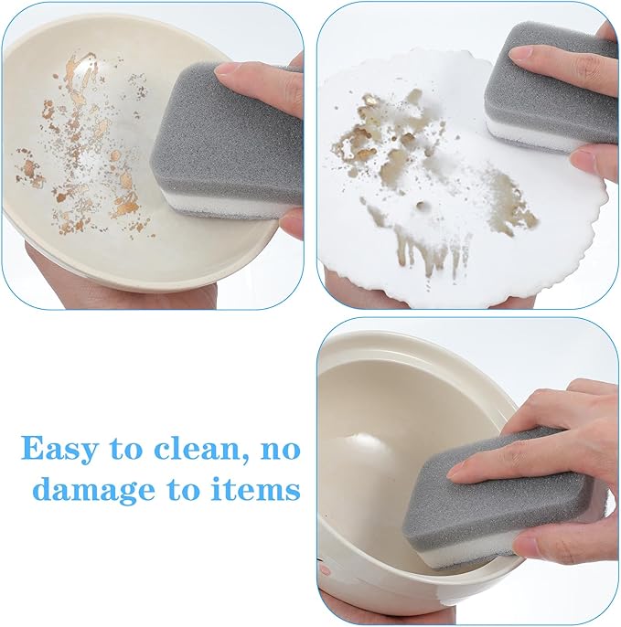 40 Pcs Kitchen Dishwashing Sponge Individually Wrapped Sponges Bulk Non Scratch Scouring Pad Odor-Free Dish Sponges for Washing Dishes Wipes for Household Cleaning Dishes Travel Apartments Grey