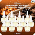 Plug in Air Freshener Refills Black Currant Wool Blanket Hot Chocolate &amp Warm Fireplace Scents Adjustable for Home &amp Bathroom – 12 Pack Compatible with Air Wick &amp Glade Not Include G