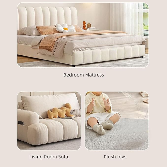 Bed Mattress Vacuum Cleaner 10000Pa Strong Suction Handheld Bed Steamer Couch Steam Cleaner with 400ml Dustbin for Pillows Sheets Sofa Plush Toys