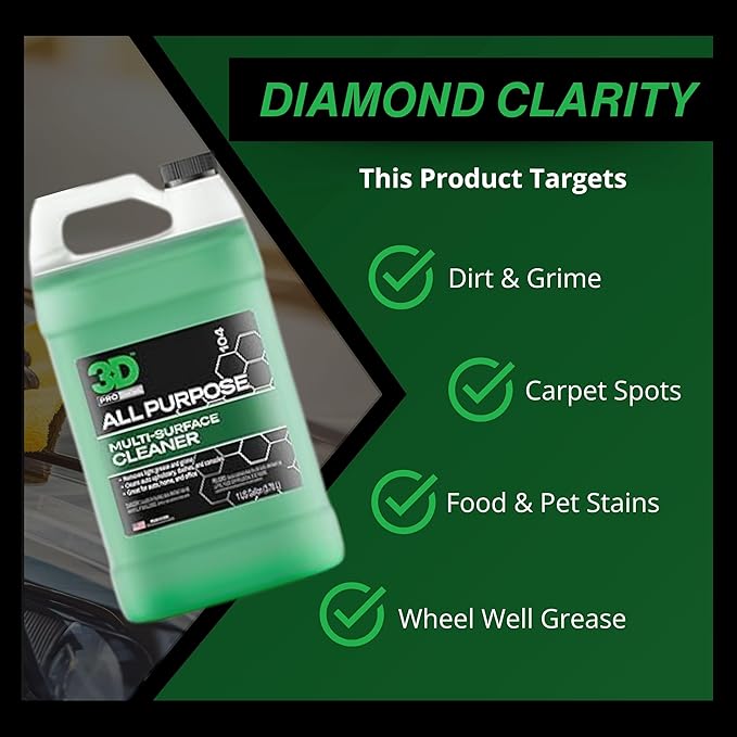 3D All Purpose Cleaner Multi-Surface Cleaning Spray &amp Refill for Car Home &amp Office - 16oz Spray Bottle + 1 Gallon Refill