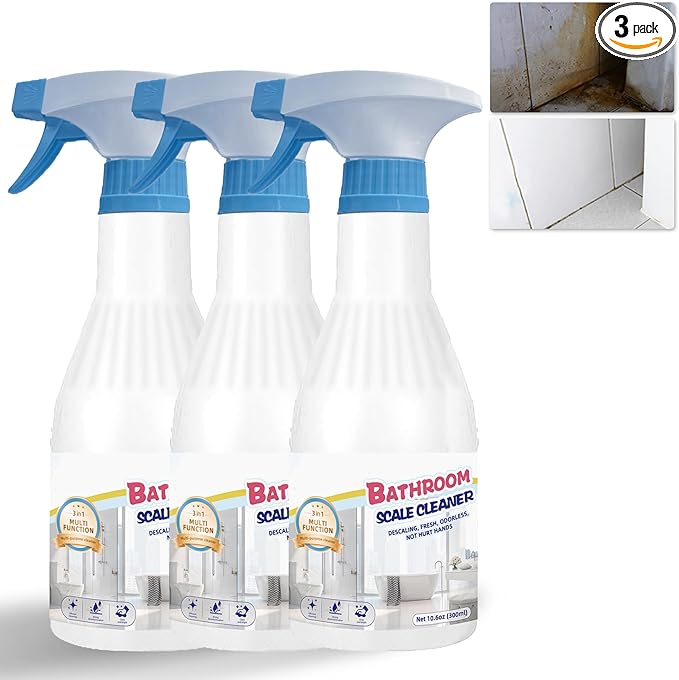 Foaming Shower Tub and Tile Cleaner Grout Cleaner Bathroom Cleaner Spray for Cleaning Glasses and Sinks Bathroom Foam Cleaner with Floral Scent 3PCS