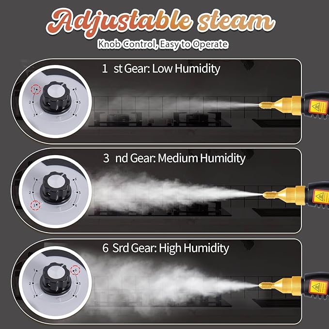 2500W Handheld Steam CleanerHigh Temperature Pressurized Steamer for Cleaning1000ml Portable Steam Cleaning for Home UseSteam Cleaning Machine Portable Car Steamer W/Brush HeadsWhite