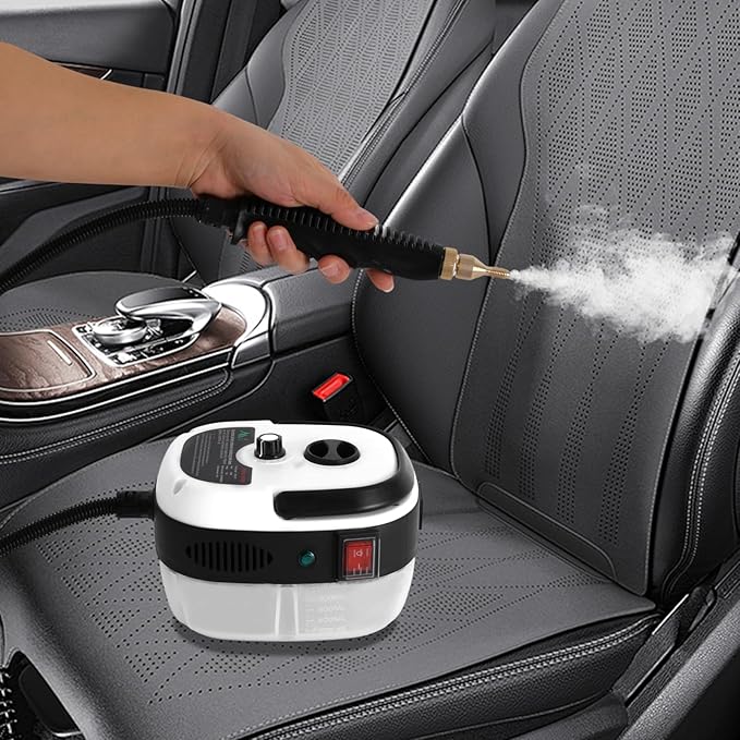 2500W High Pressure Steam CleaneHandheld Steam Cleaner With 6 Adjustable Levels 1L Water Tank HosePortable Auto Detailing Car Steamer For Home Deep Cleaning Kitchen Bathroom
