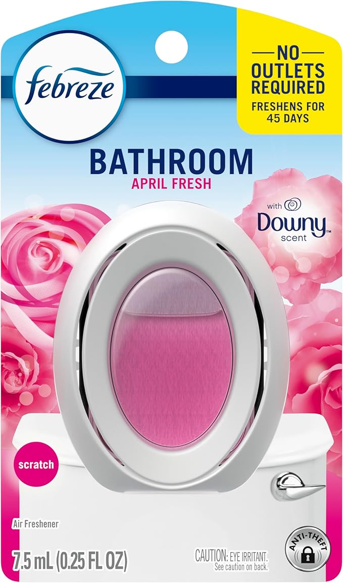Febreze Bathroom Air Freshener Odor-Fighting Plug-In Alternative Home Bathroom &amp Kitchen Use Downy April Fresh Scent 6 Count