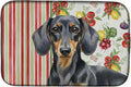 Caroline's Treasures Black and Tan Dachshund Vegetables Dish Drying Mat Absorbent Dish Drying Mat Pad for Kitchen Counter Dish Drainer Mat for Countertop 14 x 21 Multicolor
