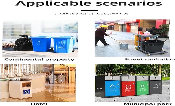 45-50 gallon 39.37 inches wide x 47.24 inches high Large garbage bag thick and oversized hotel oversized plastic bag disposable commercial and household use (80 pieces).