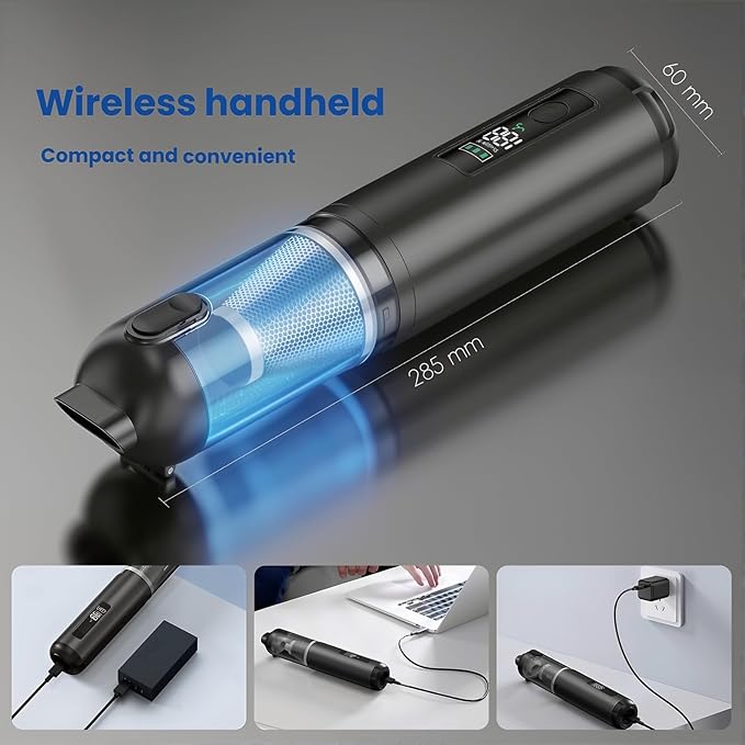 17000Pa Cordless Handheld Vacuum Cleaner AI Brushless Motor with HD Display One-Touch Dust Emptying Lightweight for Home &amp Car Cleaning Long Battery Life