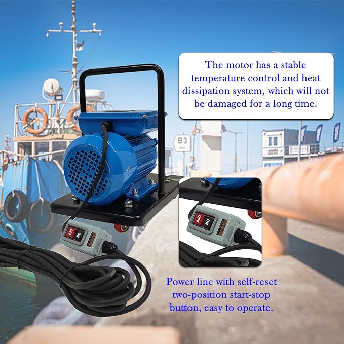 Electric Rust Remover Hand-Pushed Descaler Machine with 5 Brush Heads 110V/1.1KW Marine Deck Scaler for Removing Rust Paint Scale &amp Hard Deposits from Steel Plates Floors &amp Railings