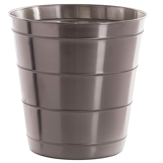 BINO Metal Waste Basket for Home Office Bathroom Dorm Kitchen and More | Trash Can Bin for Bedroom | Desk Trash Can | Home Essentials