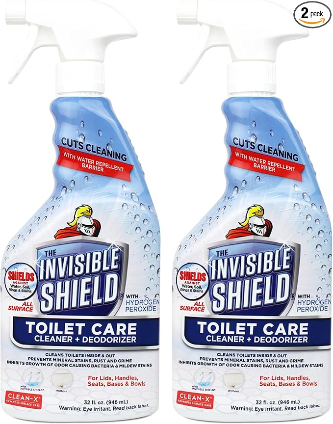 Invisible Shield Toilet Bowl Spray Cleaner with Hydrogen Peroxide 32 fl oz. for Inside and Outside The Bowl and lids by UNELKO- Clean-X (2)