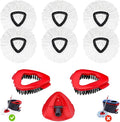 6 Pack Mop Replacement Heads Compatible with Oceda EasyWring 1-Tank System - Includes 2 Mop Scrub Brush Head Microfiber Mop Refills Easy Cleaning Mop Head Replacement（White)