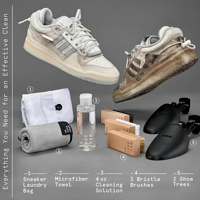 RESHOEVN8R Shoe Cleaner Kit and Sneaker Cleaner Sets - Cleaning Kit Solution for Sneakers Mesh Canvas Suede Knit Leather