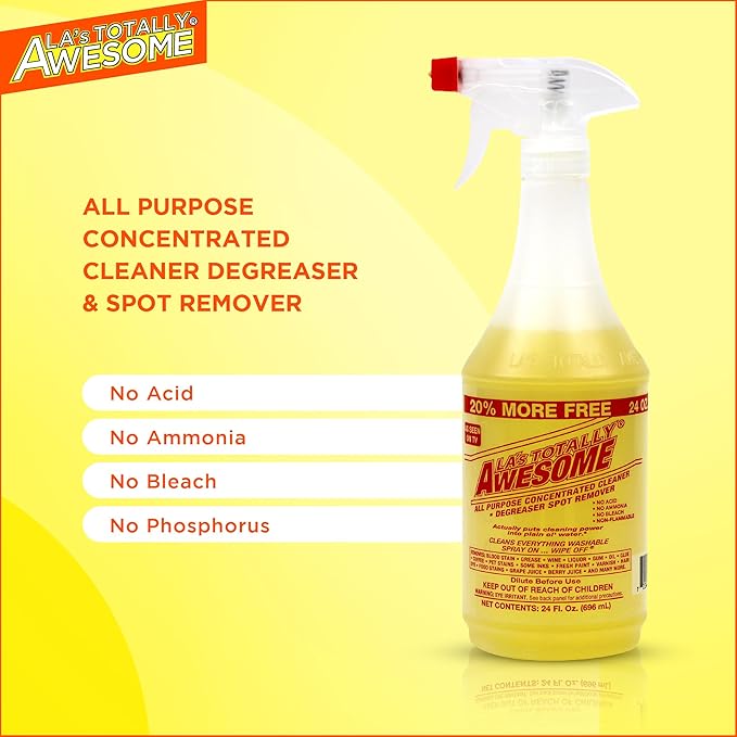 La's Totally Awesome All Purpose Cleaner 6-Pack (64 oz Each) – Concentrated Formula Degreaser and Multipurpose Cleaner – Heavy Duty Bulk Cleaning Supplies for Home Auto Kitchen &amp Business