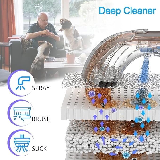 Multi-Purpose Wet/Dry Vacuum Spot Cleaner Portable Carpet Cleaning Machine 600W Deep Cleaning for Pillows Curtain Bed Sheets Mattresses Sofas Car Plush Toys and Other Fabric Surfaces