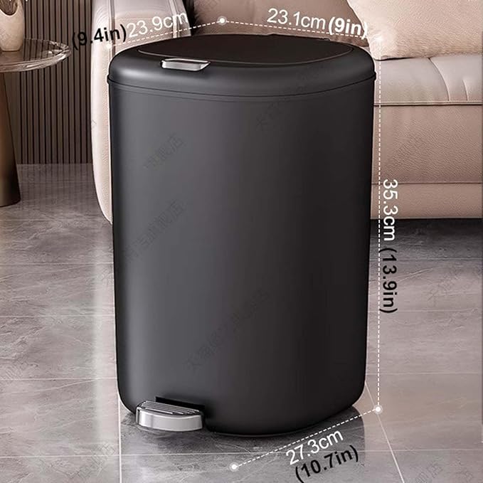 Foot Pedal Trash Can with Lid Large Capacity Trash Can Waste Bin Garbage Can Rubbish Bin Wastebasket Paper Basket Pedal Trash Bin for Kitchen Bathroom Bedroom Living Room