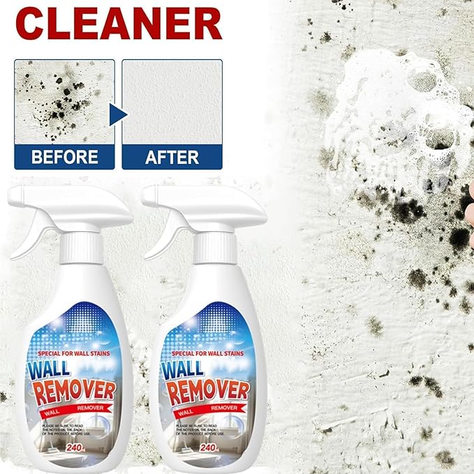 Highly Effective Removal Spray2026New Wall Cleaner SprayWall Remover Multi-Surface Cleaning SolutionDirt Dust And Stain RemoverFor WoodTileFabricBathroomsKitchens (2 Set)