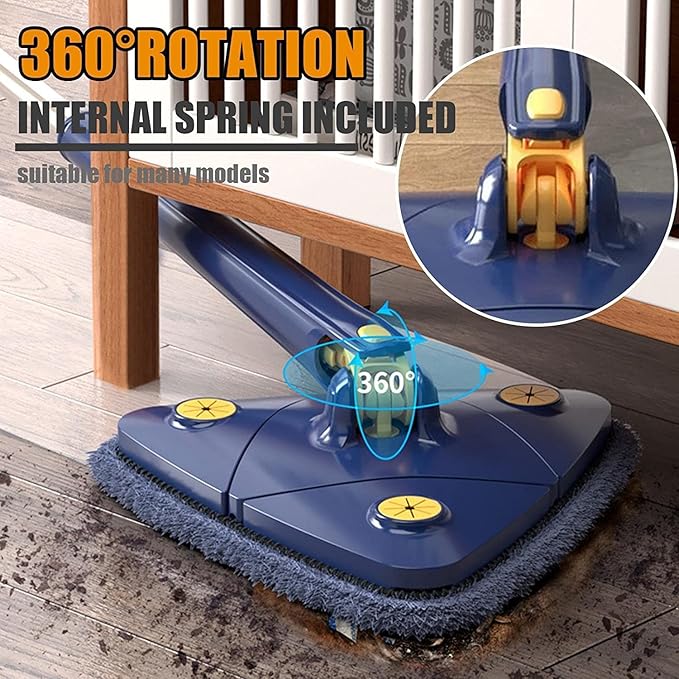 360° Rotating Adjustable Triangular Mop Retractable Mop for Ceiling Floor Dust and Wall Cleaning Mini Cleaning Tool 12027