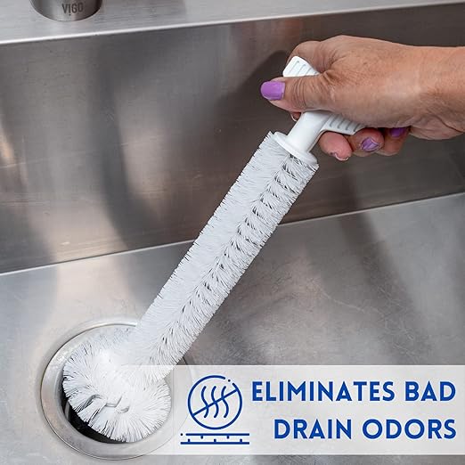 Universal Garbage Disposal Cleaner and Deodorizer 12 Long Sink &amp Drain Brush Cleaner for Eliminating Residues &amp Odor Sturdy T-Grip Handle USA Made Sink Disposal Cleaning Brush by FryOilSav