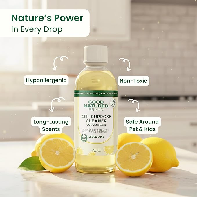 Good Natured Brand | Carpet Deodorizer 31 oz Lemon Love &amp All-Purpose Cleaner Concentrate 8 oz Lemon Love