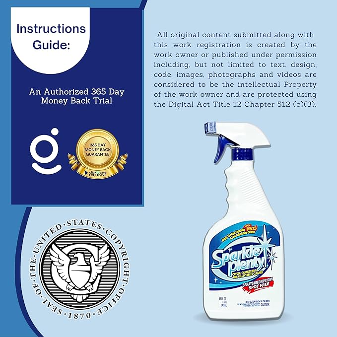 Sparkle Plenty Chandelier Cleaner Drip Dry Spray No Wipe - Dust Remover &amp Streak Free Glass Cleaner Spray for Crystal Chandelier &amp Window Screen - Versatile Household Cleaning Supplies (32 oz