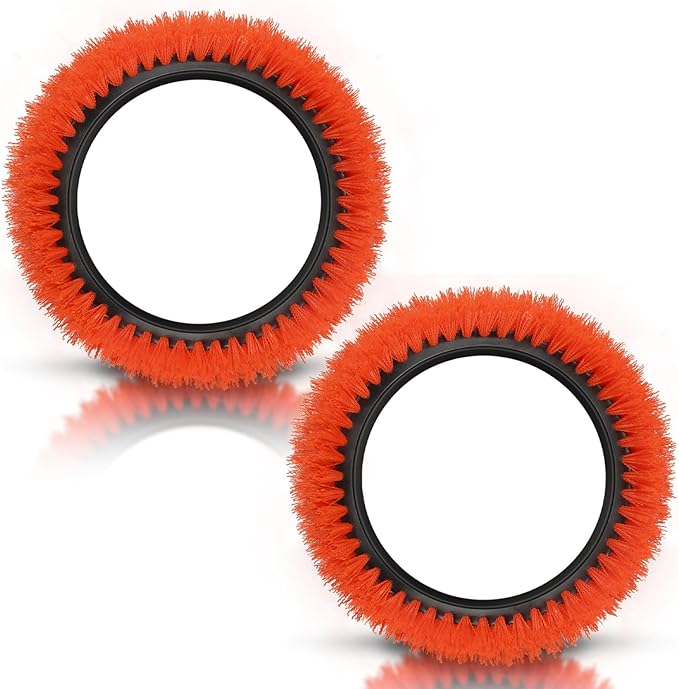 2 Pack 237047 Orange Commercial Tile and Resilient Floor Scrub Brush Replacement for Oreck Commercial ORB550MC ORB600MW and ORB700MC Floor Machines Heavy-Duty Brush 10.5 in. Diameter