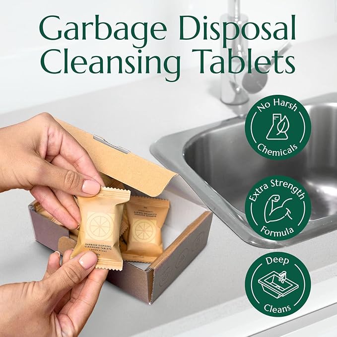 CLEANOMIC Reusable Kitchen Cloth Garbage Disposal Cleaner &amp Fabric Softener Sheets Bundle