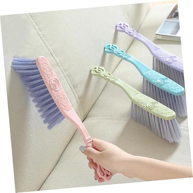6pcs Bed Cleaning Brush Set with Hollow Handle Thickened Dusting and Sofa Cleaning Brushes Household Dust Remover Tools for Couch and Furniture (Blue Green Pink)