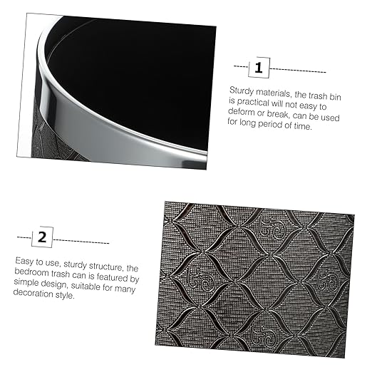 Plastic Wastebasket Round Plastic Trash Can for Home Office Bathroom Sturdy Structure Without Lid Versatile Rubbish Bin for Bedroom Kitchen Car Use