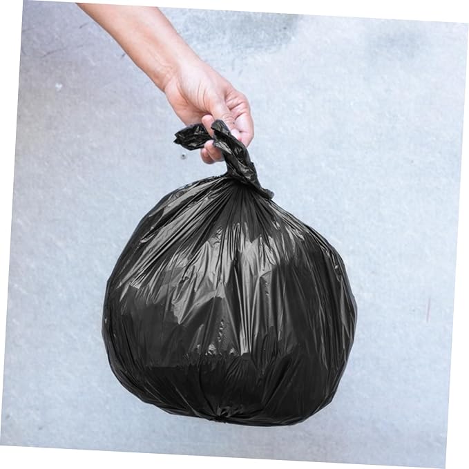 200Pcs Thickened Portable Trash Bags Garbage Pouches for Bathroom Kitchen and Living Room Durable Pe Easy Use Design Black Color
