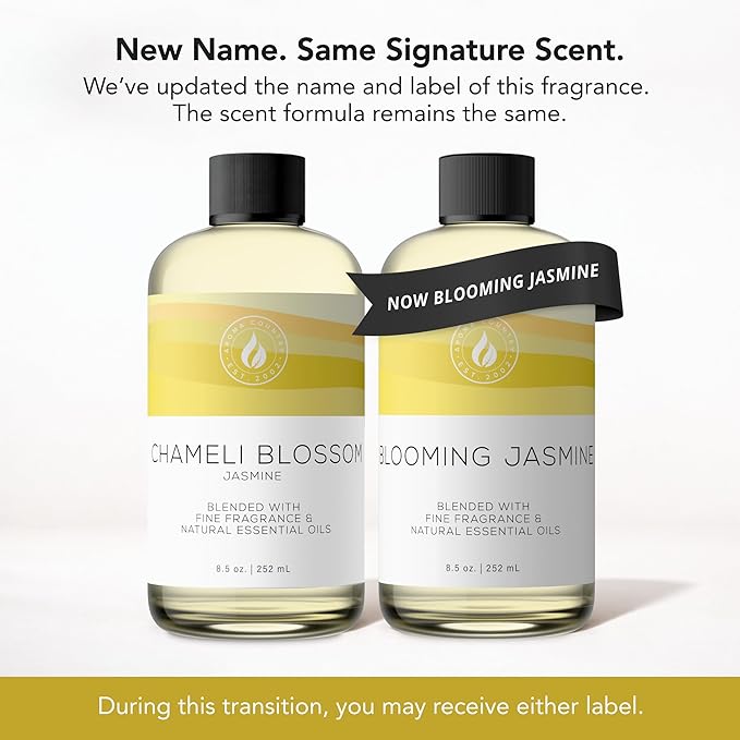 Aroma Country Blooming Jasmine Diffuser Oil - Luxury Essential Oils for Diffuser Refill &amp Air Freshener Room Spray - Long-Lasting &amp Natural Home Fragrance Scented Oil (8.5 Fl. oz)