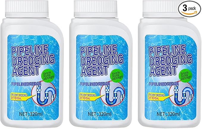 3PC Drain Clog Remover Pipeline Dredging Agent Powerful Quick Cleaning Drain Toilet Cleaner Tool Unclog Toilet Clog And Kitchen Sink Pipe Unblocker Powder