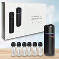 Car Air Freshener Diffuser Motion Sensor Waterless Essential Oil Diffuser for Car USB Rechargeable Air Freshener with 6 Refill Scents（Hilton/Sandwood/WhiteTea/Diamond/GreenBamboo/Pachuli