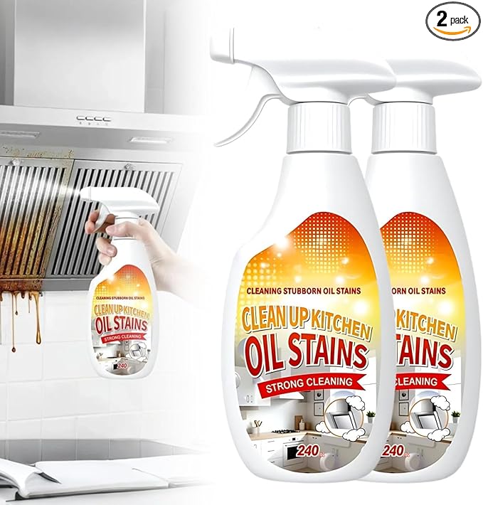 Clean Kitchen Oil Stains Spray Heavy-Duty Kitchen Degreaser Foam Cleaner Multi Functiona Foam Cleaner Spray Oil &amp Stain Foam Remover For Oven Counter Tops Stove Range Hood (2 240ML)
