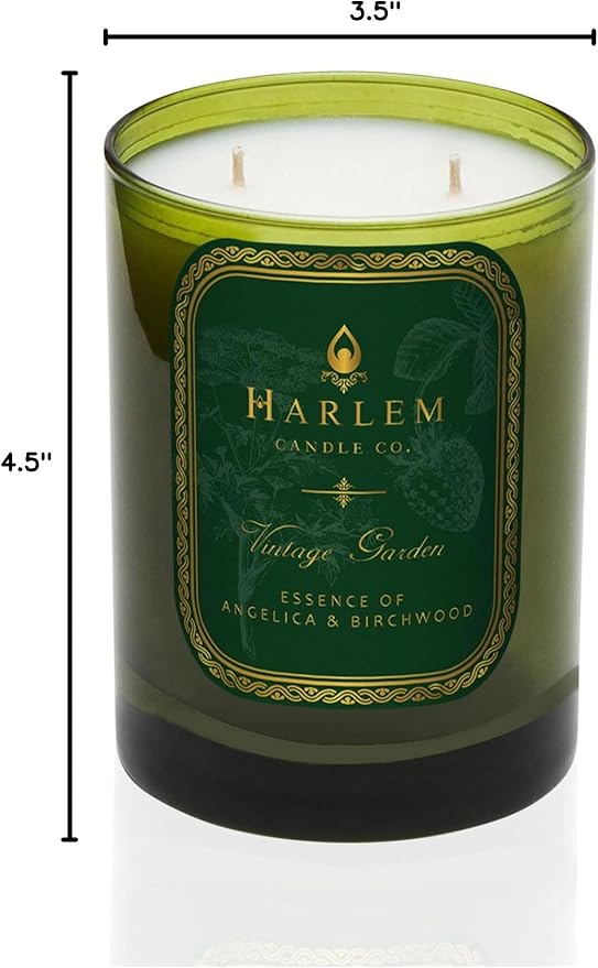 HARLEM CANDLE CO. Vintage Garden - Luxury Scented Soy Candle 11 oz - 80-Hour Burn Time | Wild Berry Rose Absinthe Angelica Strawberry Musk Birchwood | Scented Candles for Home