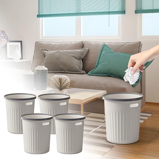 Bathroom Trash Can Round 5 Gallons Compact Garbage Cans for KitchenPlastic Commercial Small Capacity Small Garbage Can for Indoor Office Dorm Bathroom Living Room Paper Outdoor Laundry Restroom