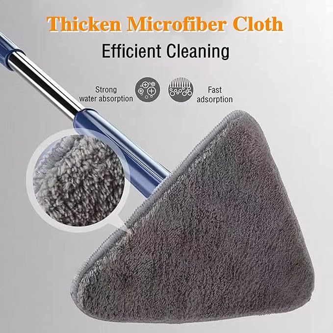 Triangle Cleaning Mop 360 Degree Rotating Mop Multifunctional Cleaning Tool with Adjustable Handle Home Wringing Lazy Spin 12027(U)