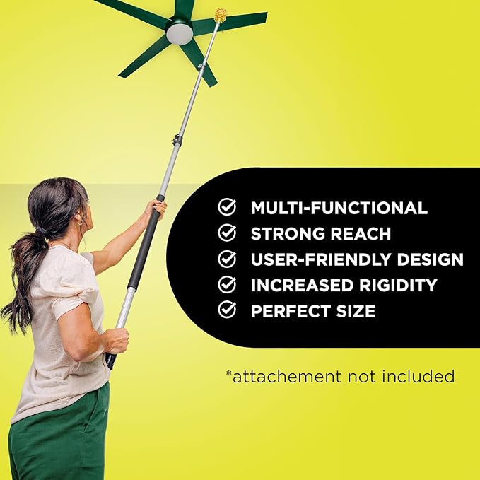 DOCAZOO DOCA Telescoping Pole 7-30 Ft - Extension Pole for Cleaning Feather Duster Window Washing Kit Paint Roller Window Squeegee - High Reach Extendable Kit for Indoor &amp Outdoor - Pole Only