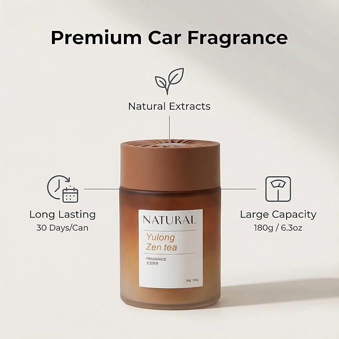 Solid Fragrance Balm 6-Pack – Odor Eliminator for Car &amp Home – Fresh Scent for Room Pet Bathroom Kitchen &amp New Home – Rose/Jade Tea/Eternal Fountain (2 Each)
