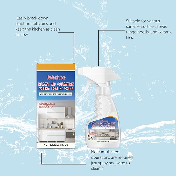 Oil Stain Remover For Kitchen Heavy Duty Grease Cleaner Multi-Surface Home Cleaning Spray Easy To Use(3PCS)