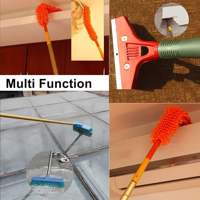 YXXSDP Indoor/Outdoor High Window Glass Cleaner Tool Highest Height Window Cleaning Kit with Rubber Squeegee and Adjustable Pole Car Windshield/Greenhouse Window Mop(3.3-22ft/1-6.7m)