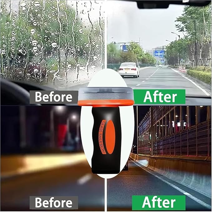 Glass Emulsion Cleaner Multi-surface Glass Cleaning Board Handheld Oil Film Remover for Car Automotive Oil Film Cleaning Remover for Mirrors Shower Doors Car Windows (2 100g)