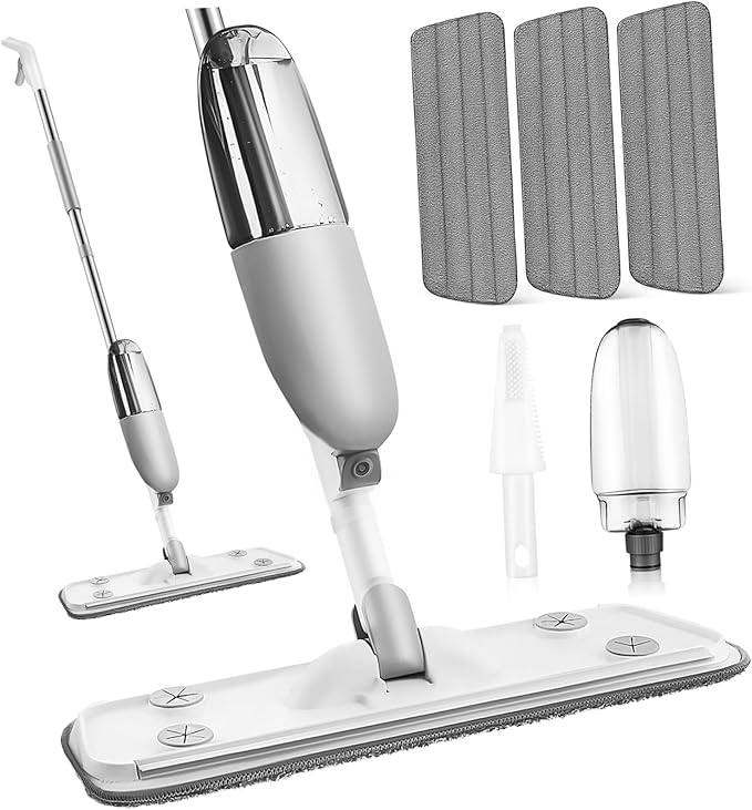 Mop with Rotating Head and Refillable Pads Versatile Floor Cleaning Mop for Hardwood Tile and Marble Easy to Use Function with Water Tank for Efficient Dirt
