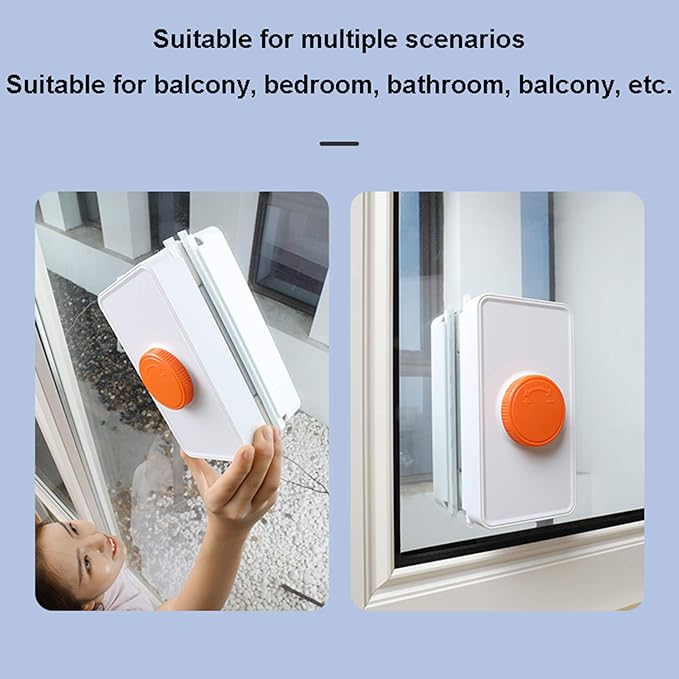 Magnetic Window Cleaner Double-Sided Magnetic Window Cleaner Glass Cleaning Brush Glass Wiper Household Cleaning Tools with Anti-Falling Rope for High-Rise Double Glazed Window