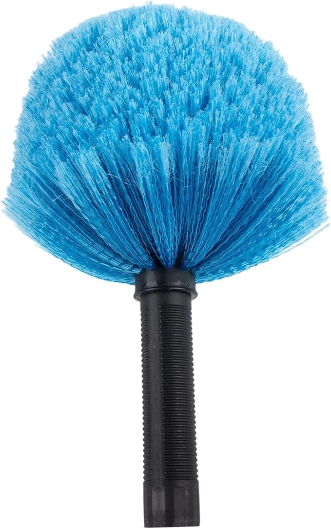 Stainless Steel Telescopic Ceiling Broom with Long Handle for High Corner Cleaning Adjustable Extension Pole for Walls Floors Patios Lightweight Brush Head Blue(A)