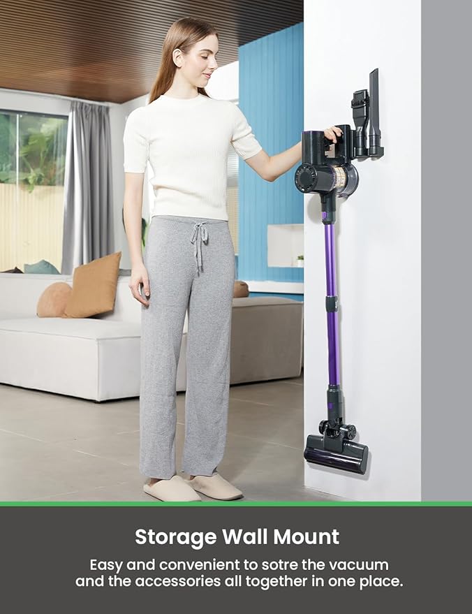 Vexilar V8PRO Cordless Vacuum Cleaner for Home - 25Kpa Stick Vacuum with Self Standing Design Max 35Min Runtime 6 in 1 Lightweight Vacuum for Hardwood Floors and Carpet Pet Hair Car