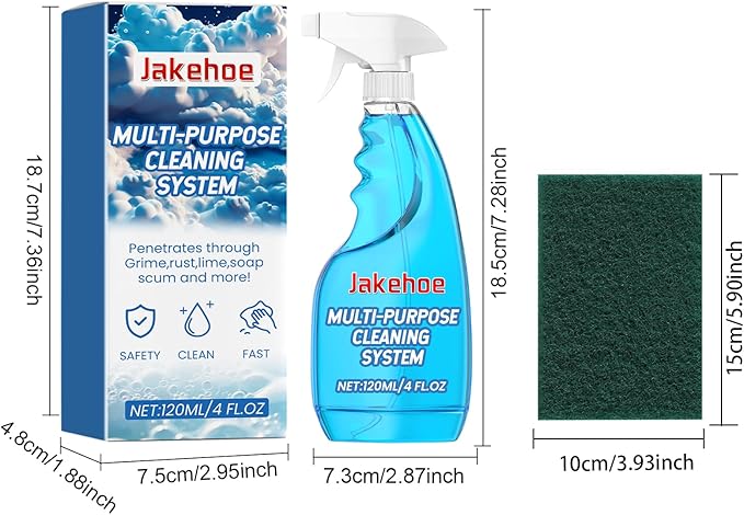 Multi-Purpose Cleaning System with Spray Bottle and Scrub Pad 4 fl oz Gentle Formula