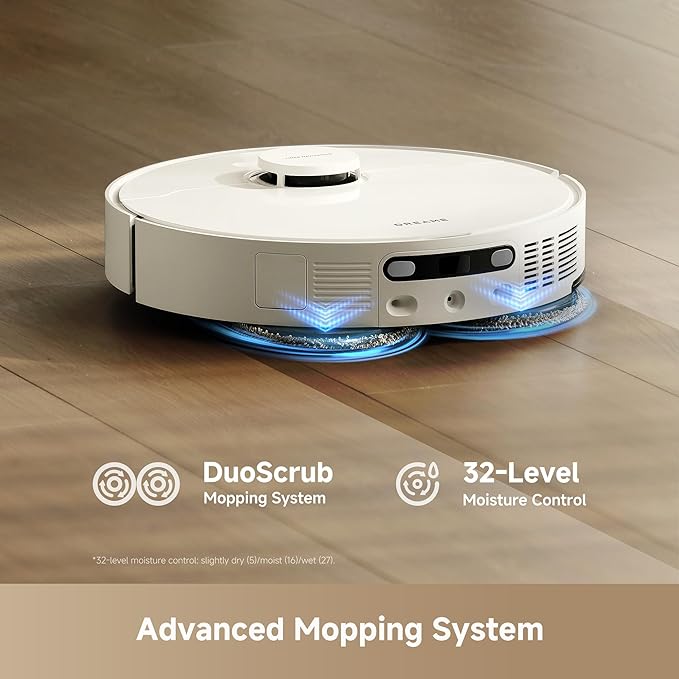 DREAME L40 Ultra Gen 2 Robot Vacuum and Mop with 25000Pa Suction Extendable Side Brush and Mop All-in-One Self-Emptying &amp Cleaning Dock Voice &amp App Control White